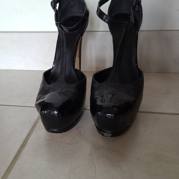 Truth or Dare by Madonna platform strap black heels sz 8 - Picture 3 of 7